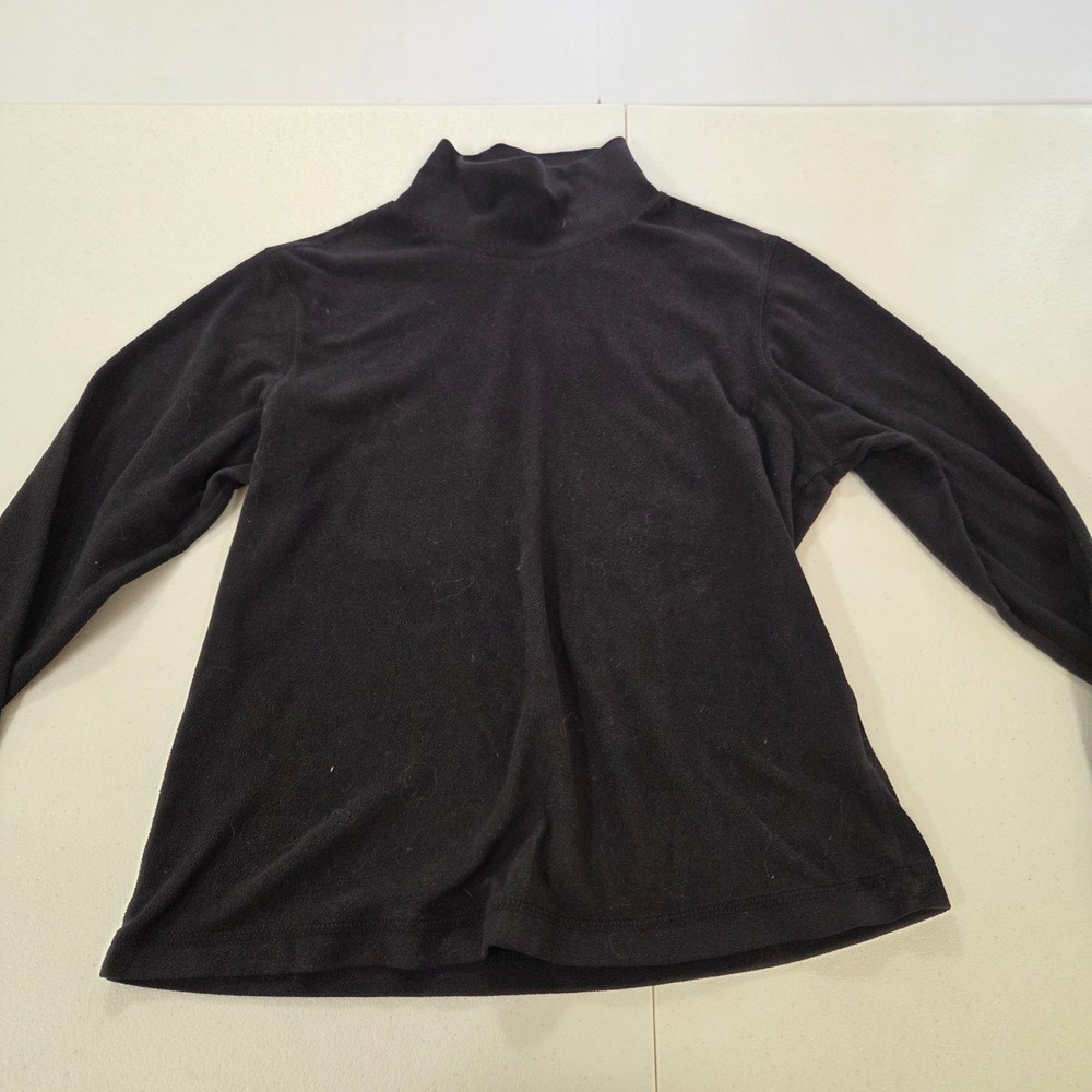 Columbia Womens Black Fleece Mock Neck Long Sleeve Pullover Shirt Size S